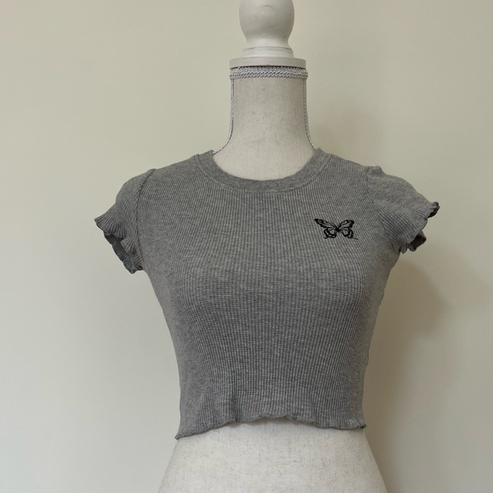 Butterfly cropped T (waffle shirt)